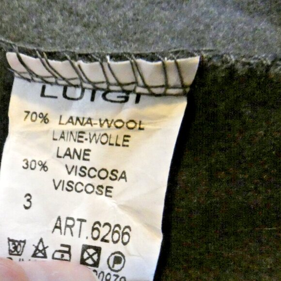 Gray Wool Felt Cape OS Vintage Poncho High Buttoned Collar British Mod GoGo NWT - Picture 8 of 8